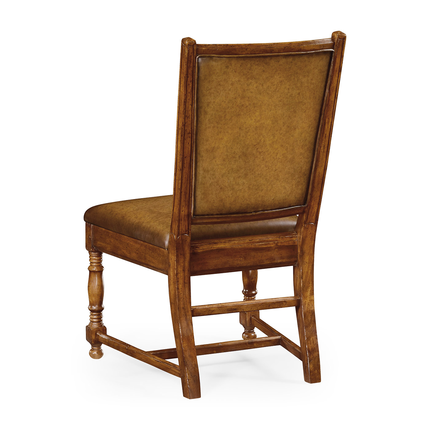 Distressed Medium Walnut Country Side Chair