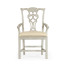 Casual Chippendale Grey Mahogany Arm Chair