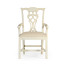Windsor Chippendale Grey Linen Arm Chair