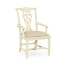 Windsor Chippendale Grey Linen Arm Chair