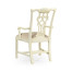 Windsor Chippendale Grey Linen Arm Chair