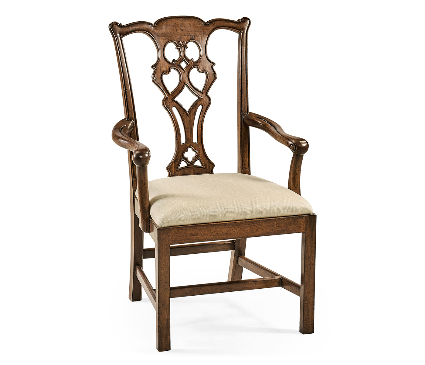 Buckingham Chippendale Antique Mahogany Arm Chair