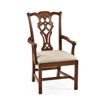 Buckingham Chippendale Antique Mahogany Arm Chair