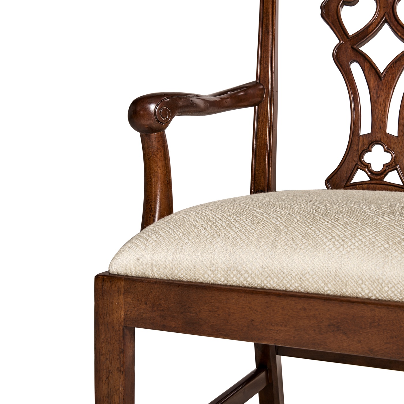 Buckingham Chippendale Antique Mahogany Arm Chair