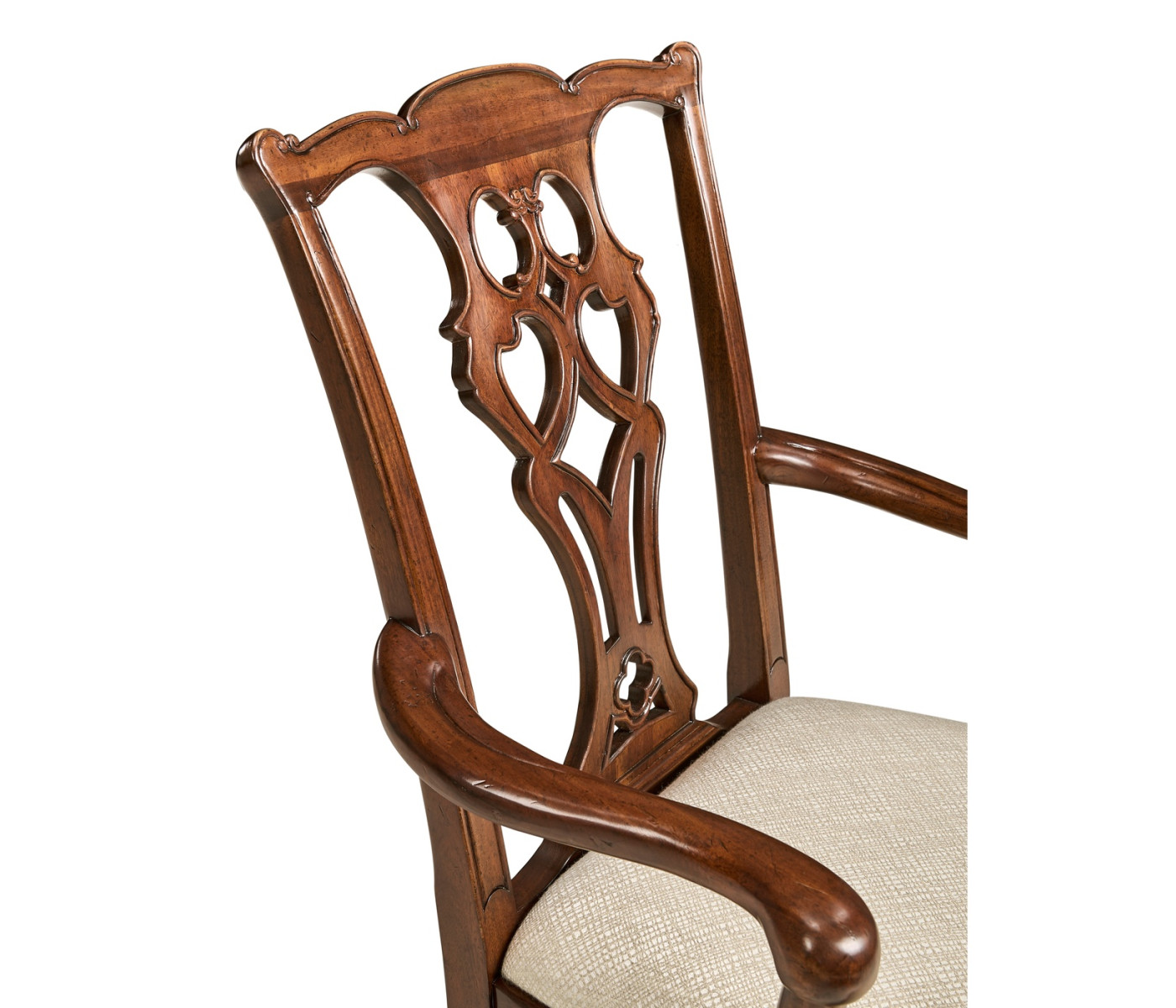 Buckingham Chippendale Antique Mahogany Arm Chair