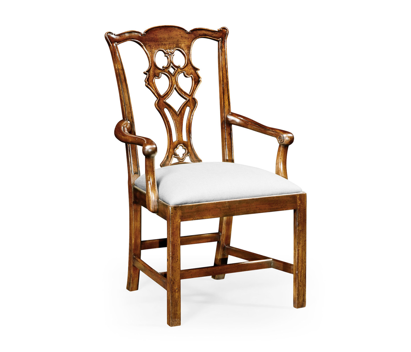 Windsor Chippendale Walnut Arm Chair