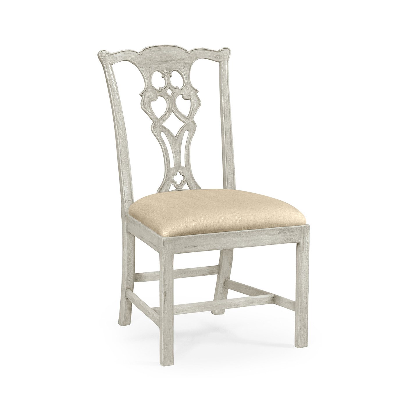 Casual Chippendale Grey Mahogany Side Chair