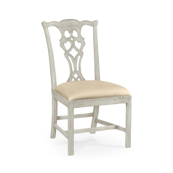 Casual Chippendale Grey Mahogany Side Chair