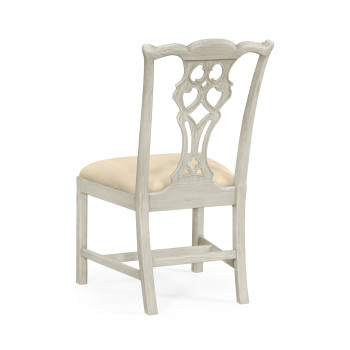 Casual Chippendale Grey Mahogany Side Chair