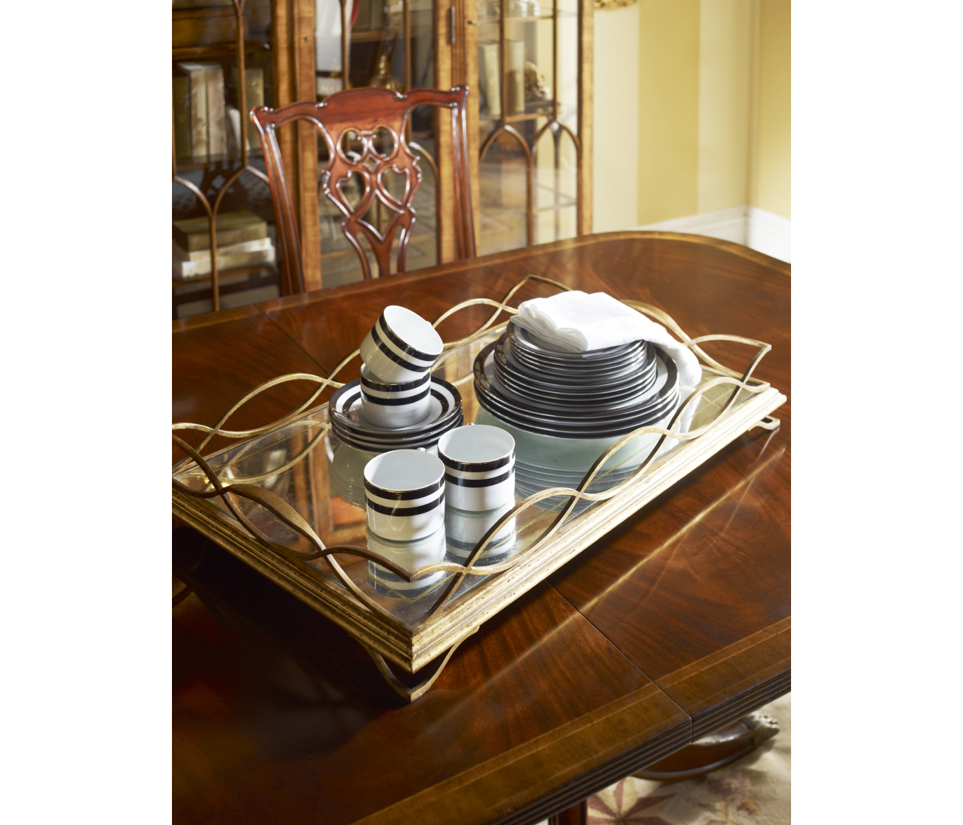 Casual Chippendale Grey Mahogany Side Chair