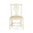 Windsor Chippendale Grey Linen Side Chair