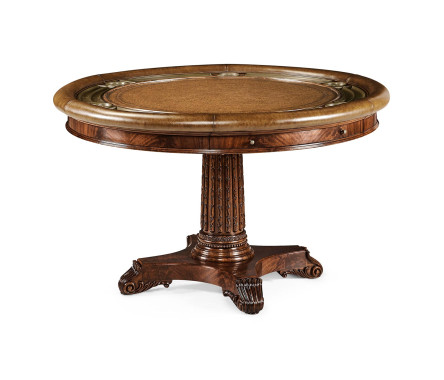 Mahogany Round Poker Table
