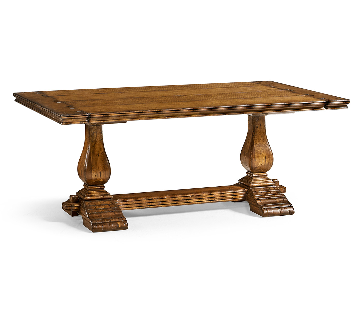 Figured Walnut Refectory Style Coffee Table