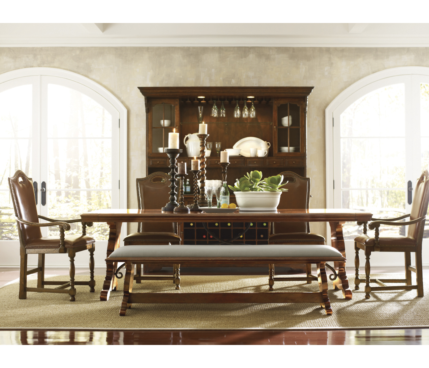 Traditional High Back Arm Chair