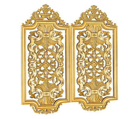 Pair gilded Renaissance style panels (Short)