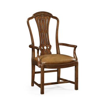 Mahogany Pierced Splat Back Arm Chair