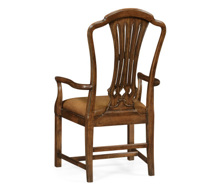 Mahogany Pierced Splat Back Arm Chair