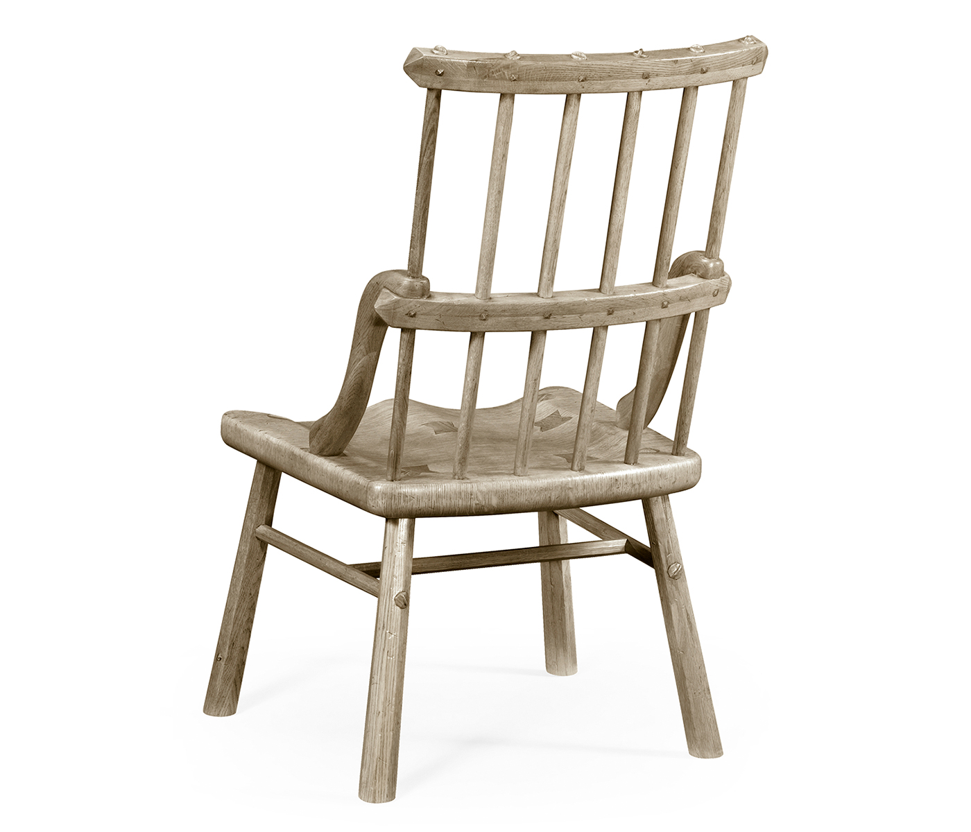 Rustic Grey Oak Country Side Chair with a Plank Seat