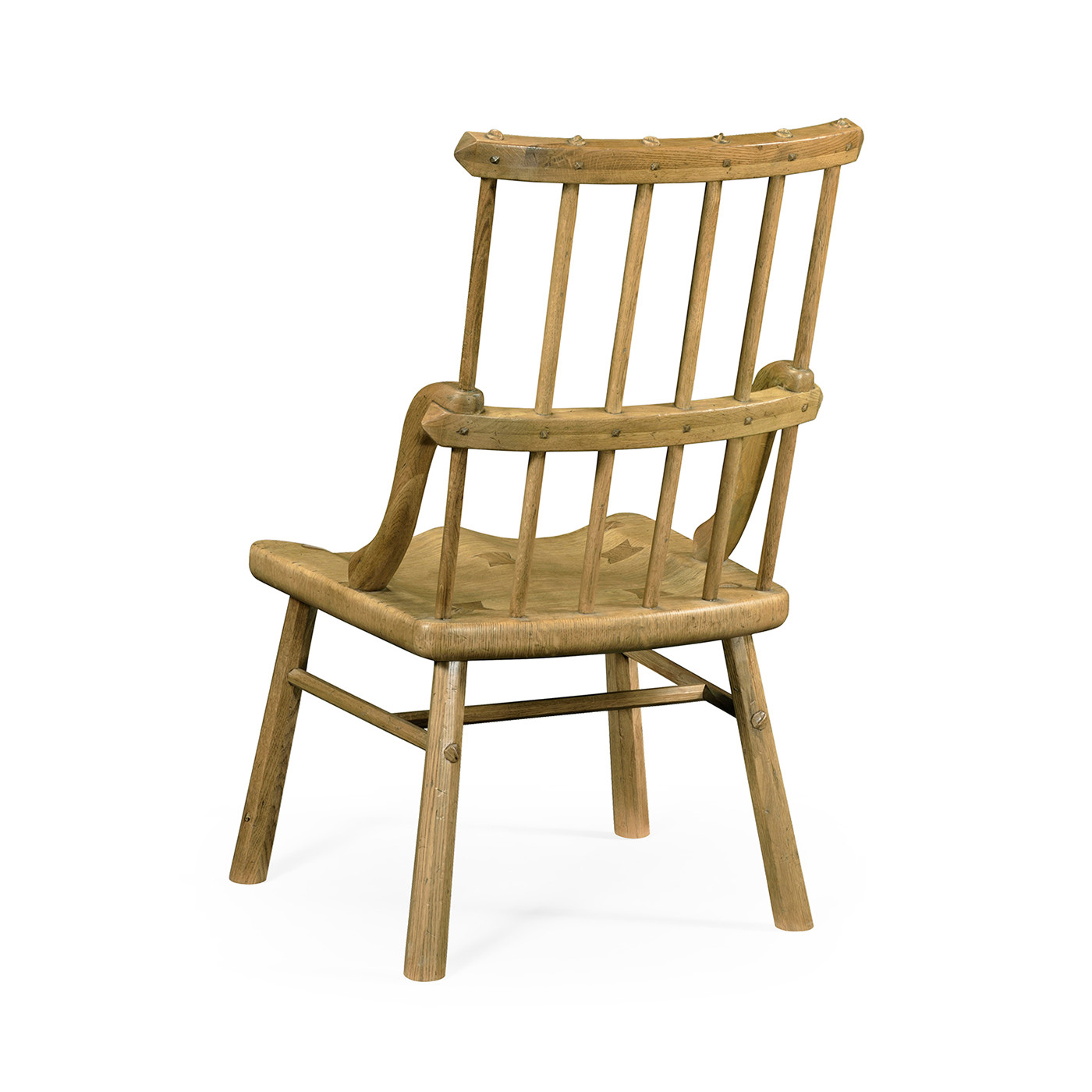 Rustic Natural Oak Country Side Chair with a Plank Seat