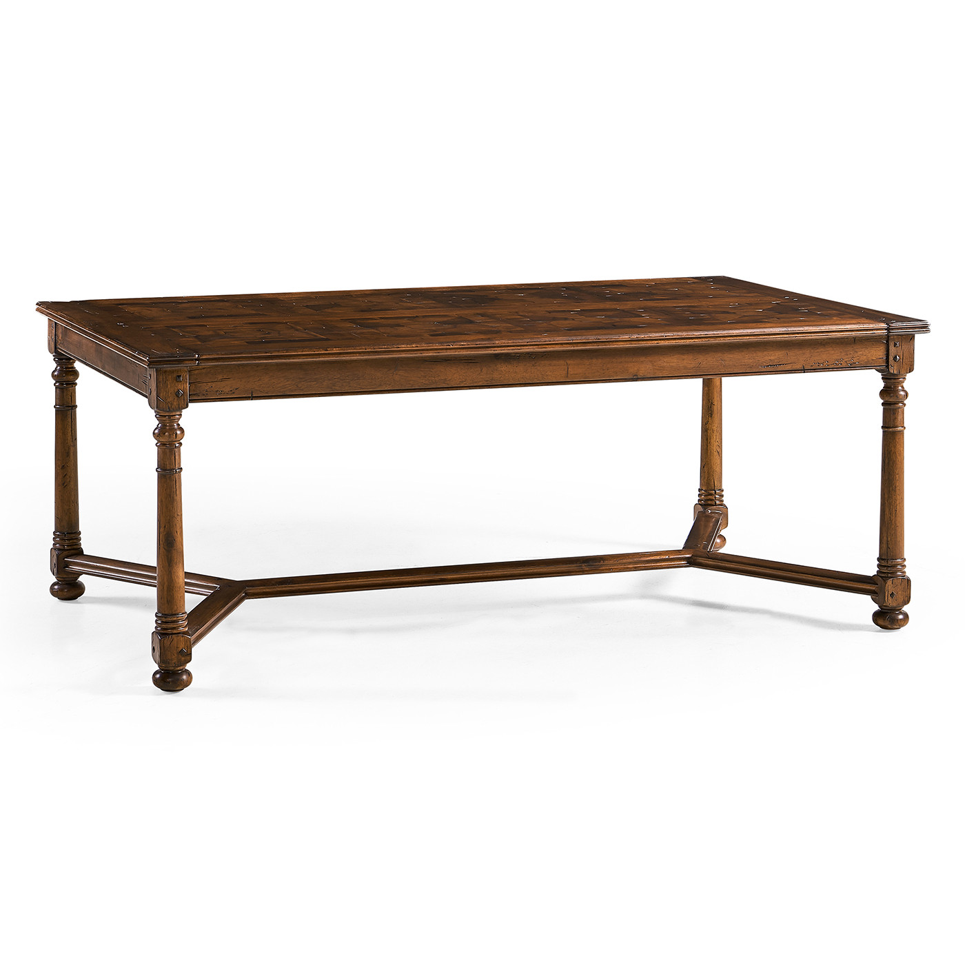 Walnut Rectangular Parquet Oyster Coffee Table