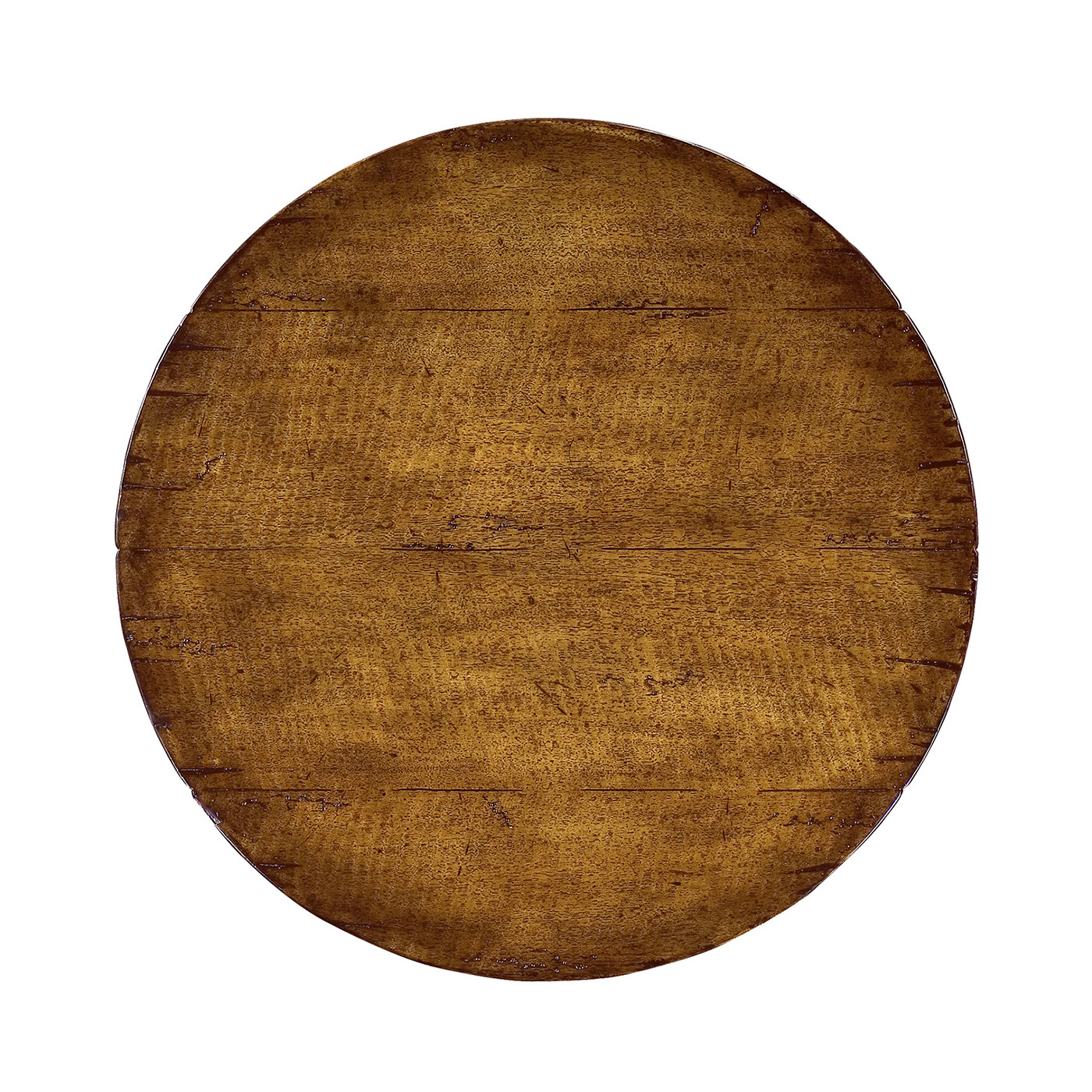 Walnut round side table with drawer