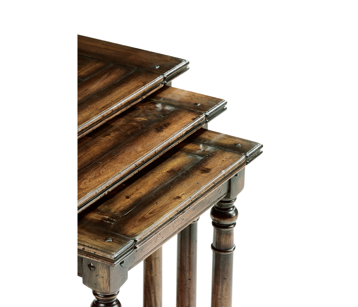 Nest of Three Golden Ale Tables