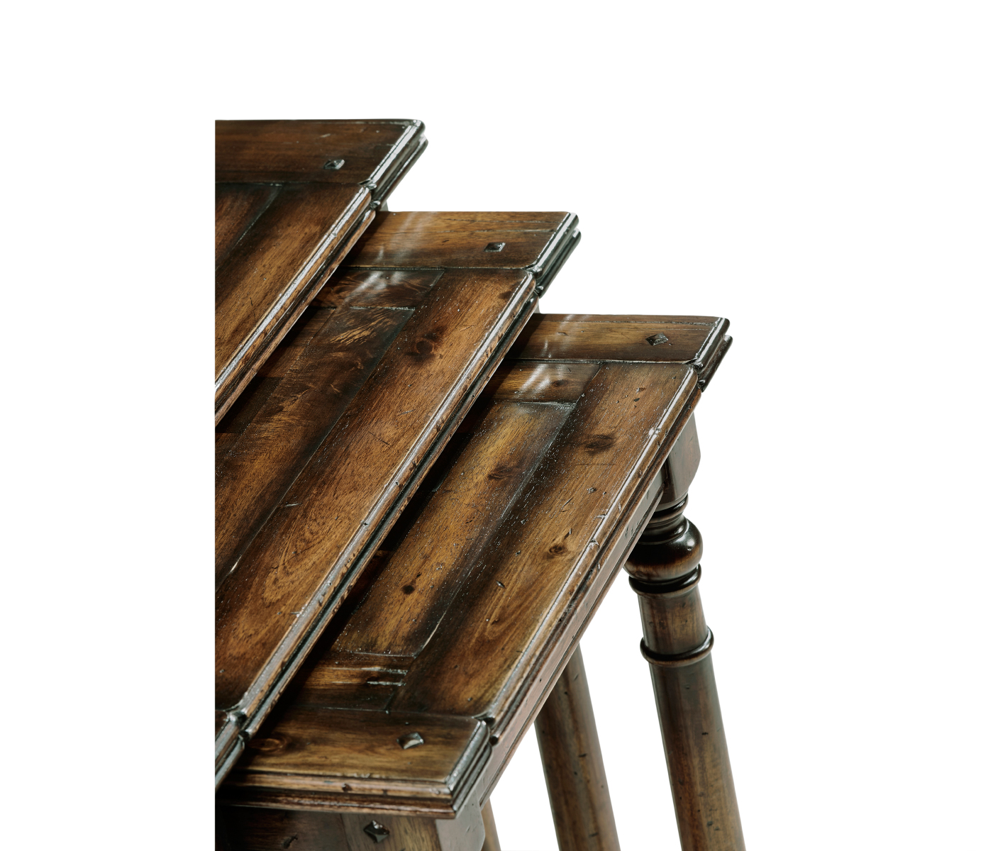 Nest of Three Golden Ale Tables