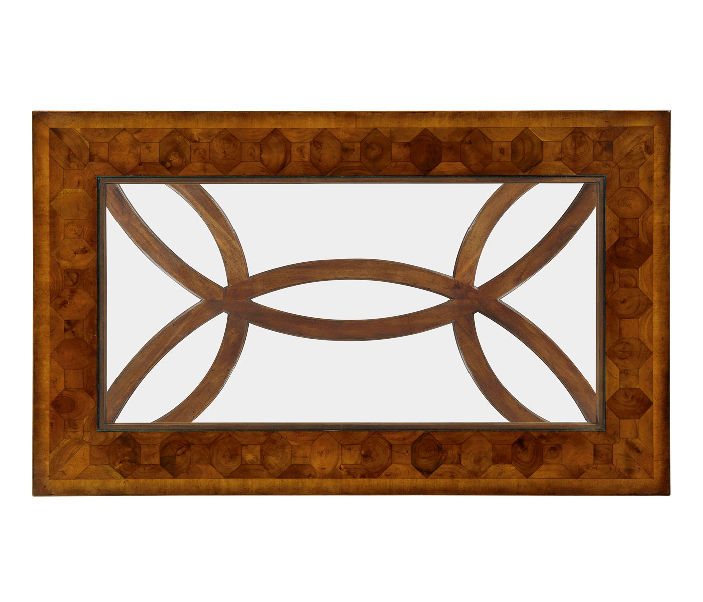 Oyster Coffee Table with a plain glass top