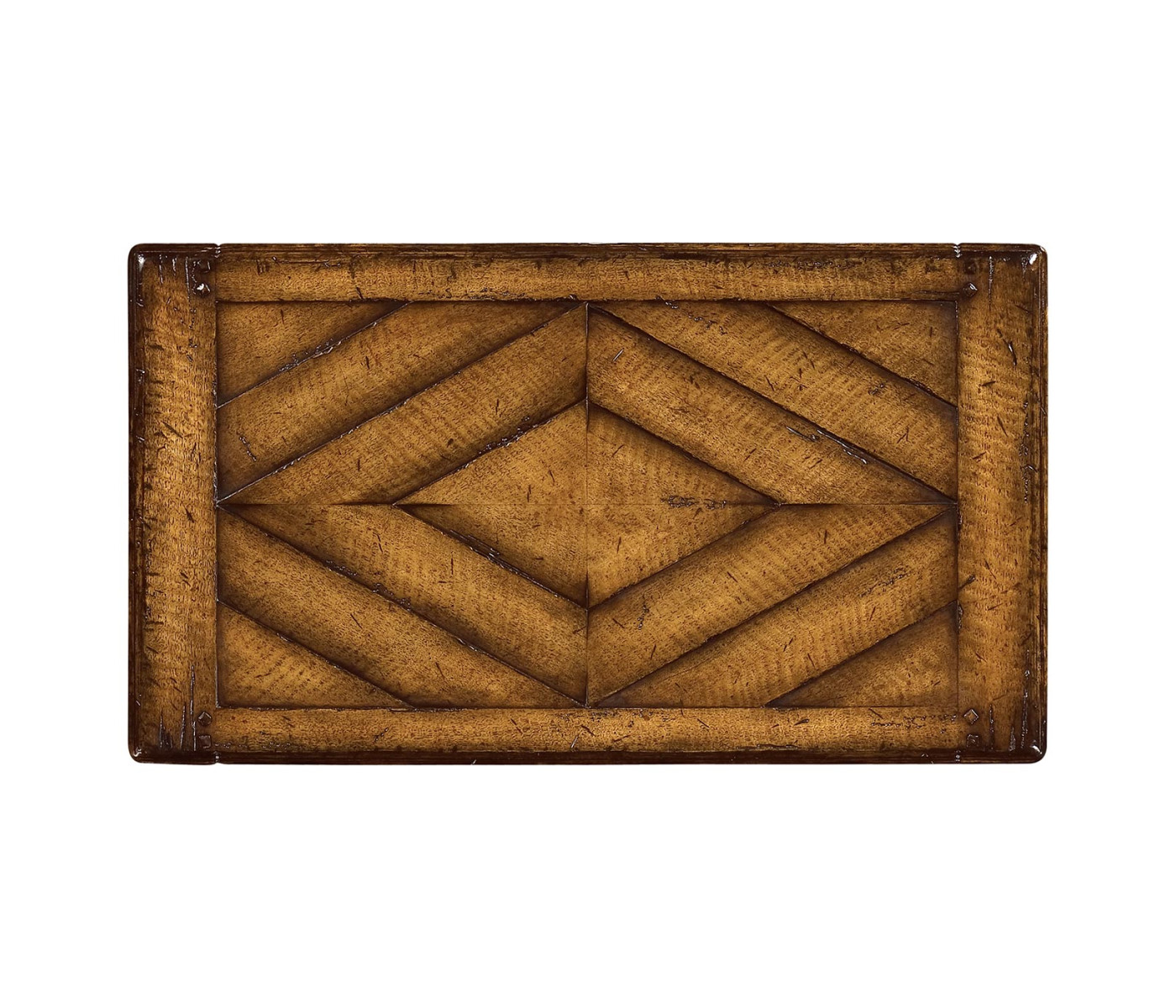 Rectangular figured walnut side table