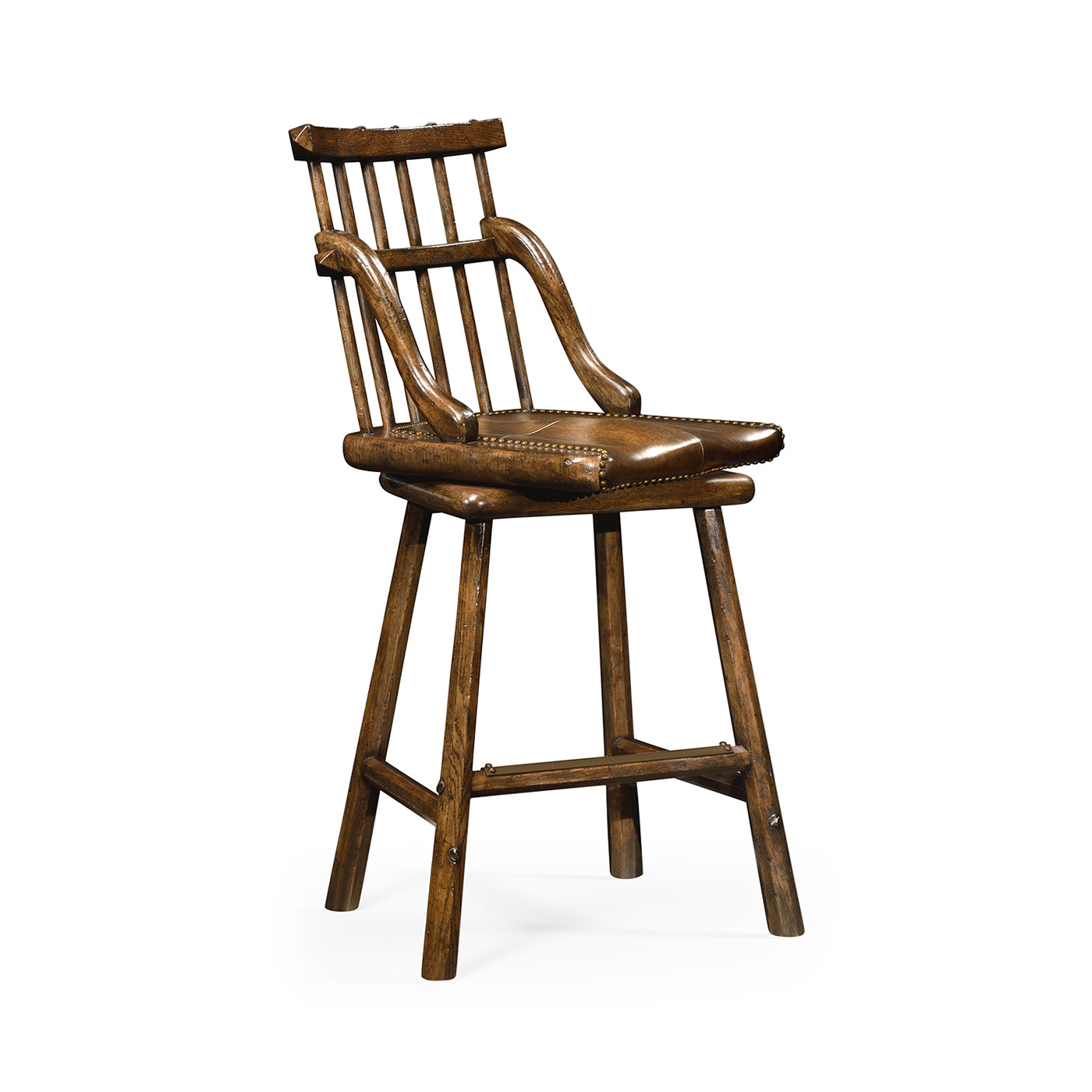 Rustic Dark Oak Side Bar Stool