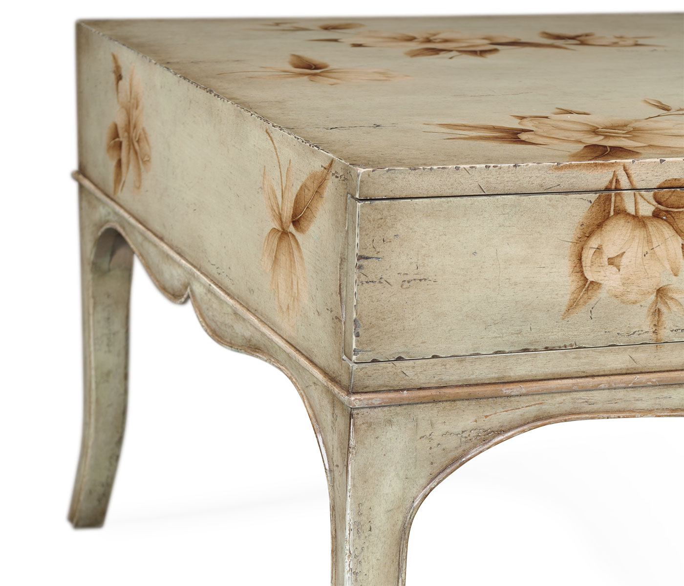 Painted floral coffee table