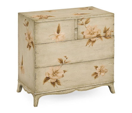 Paint antique olive floral chest (Small)