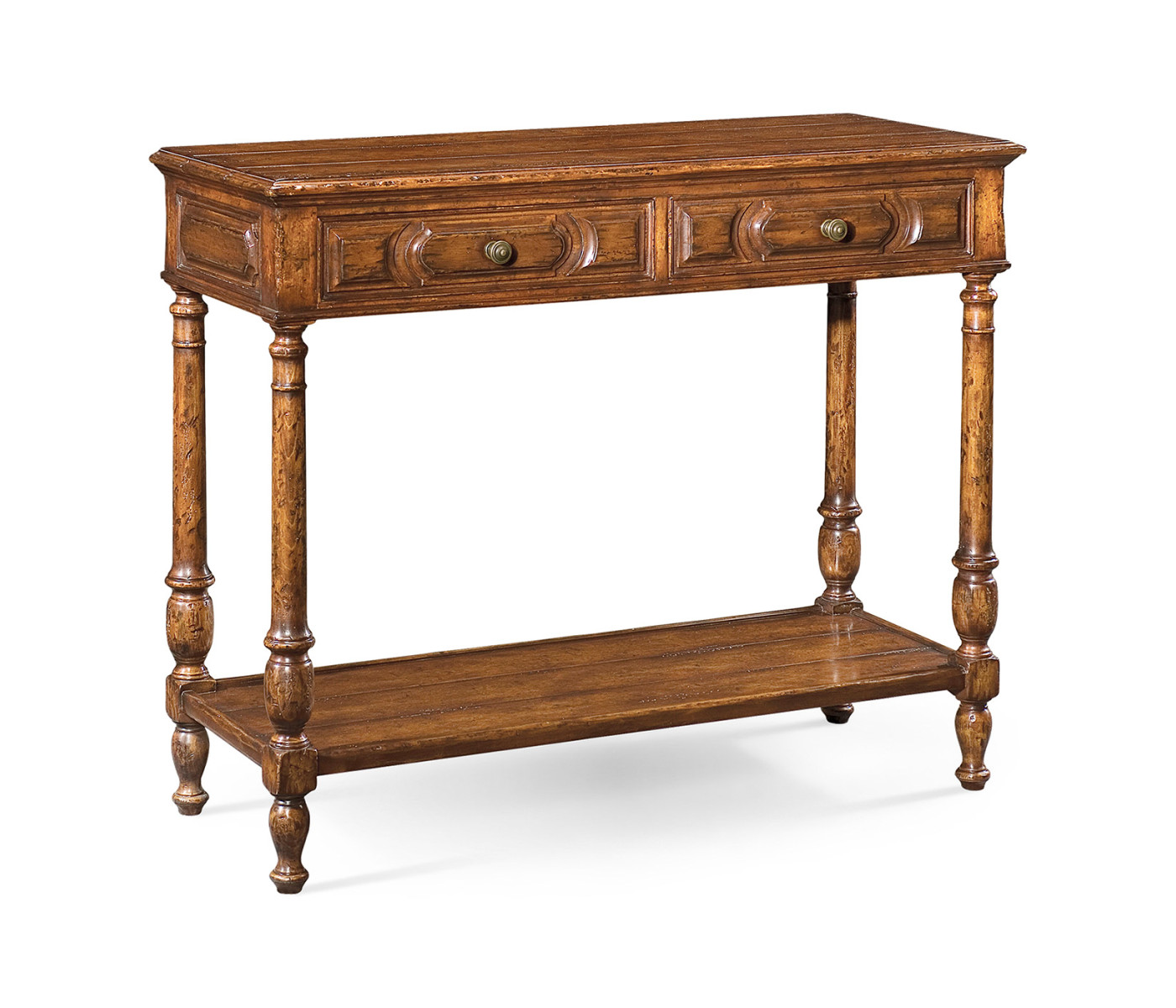 Panelled walnut console