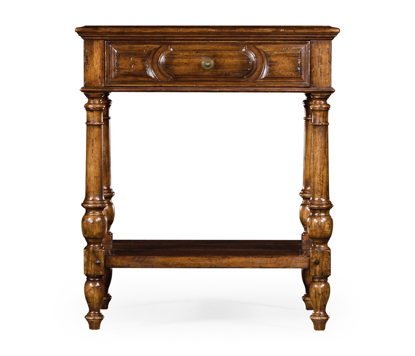 Country style walnut side table