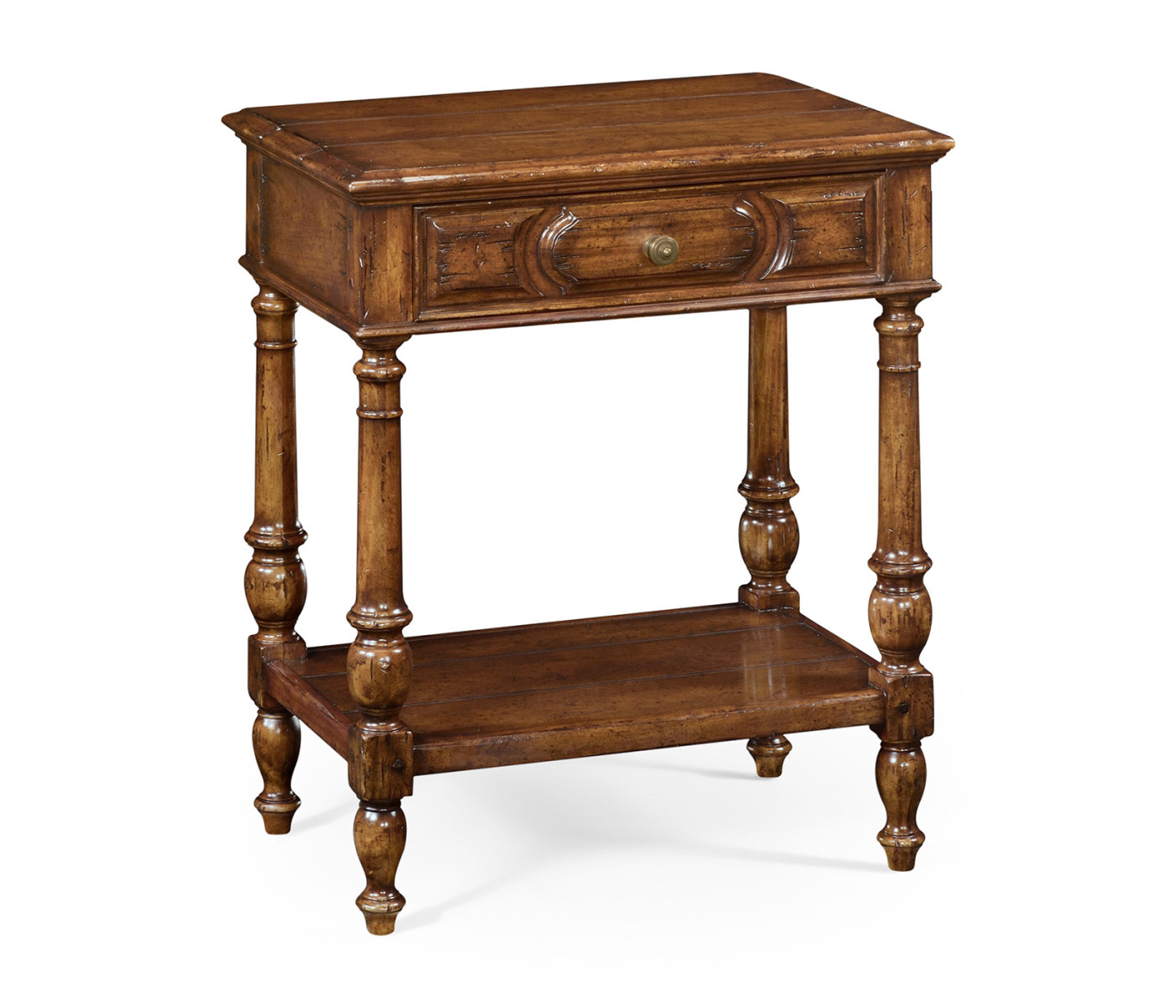 Country style walnut side table