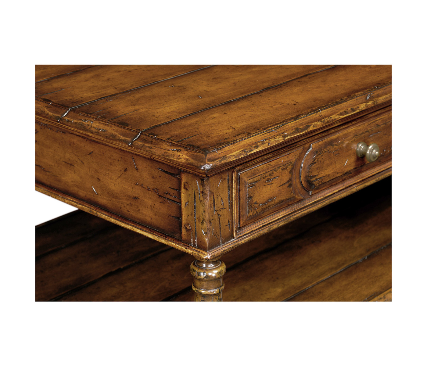 Planked walnut coffee table