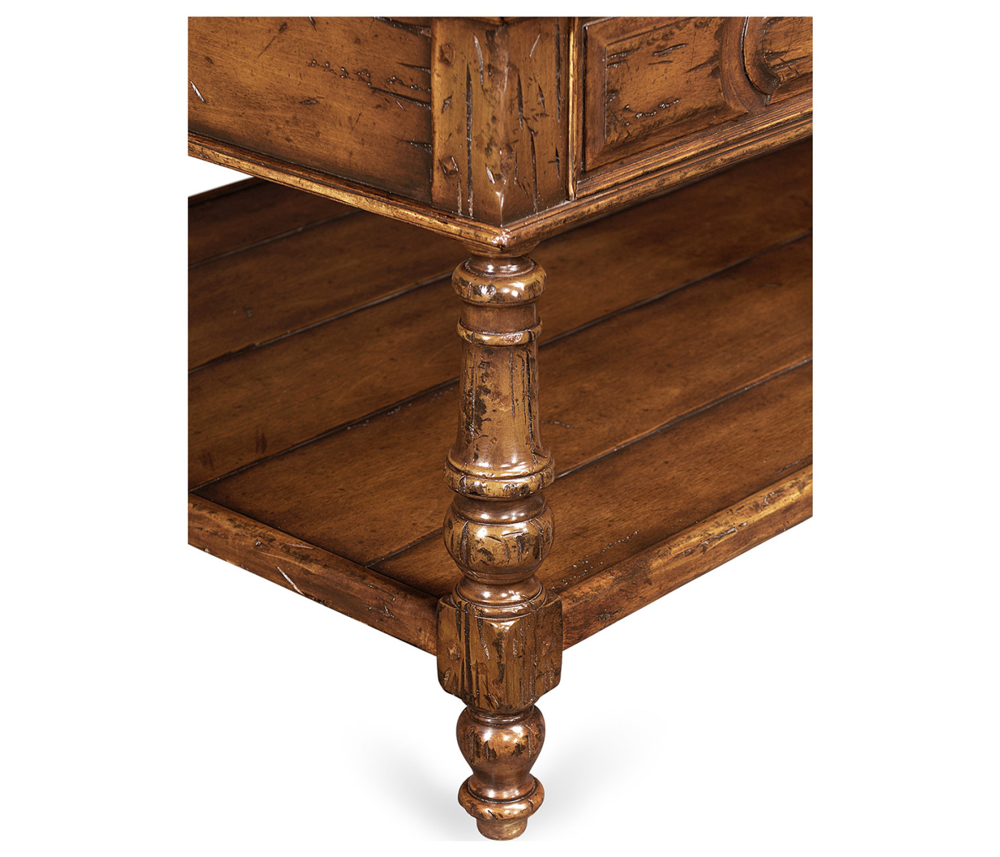 Planked walnut coffee table