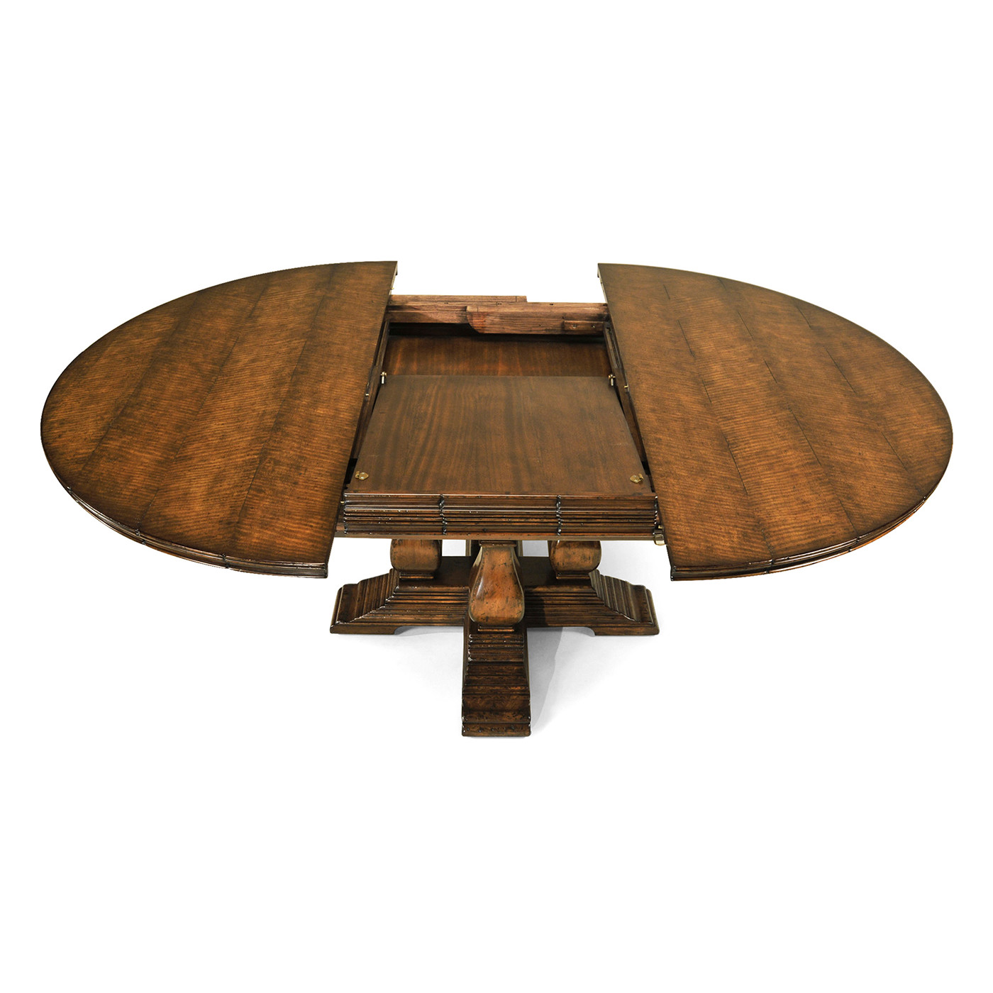 Country Walnut Round Extending Dining Table 48