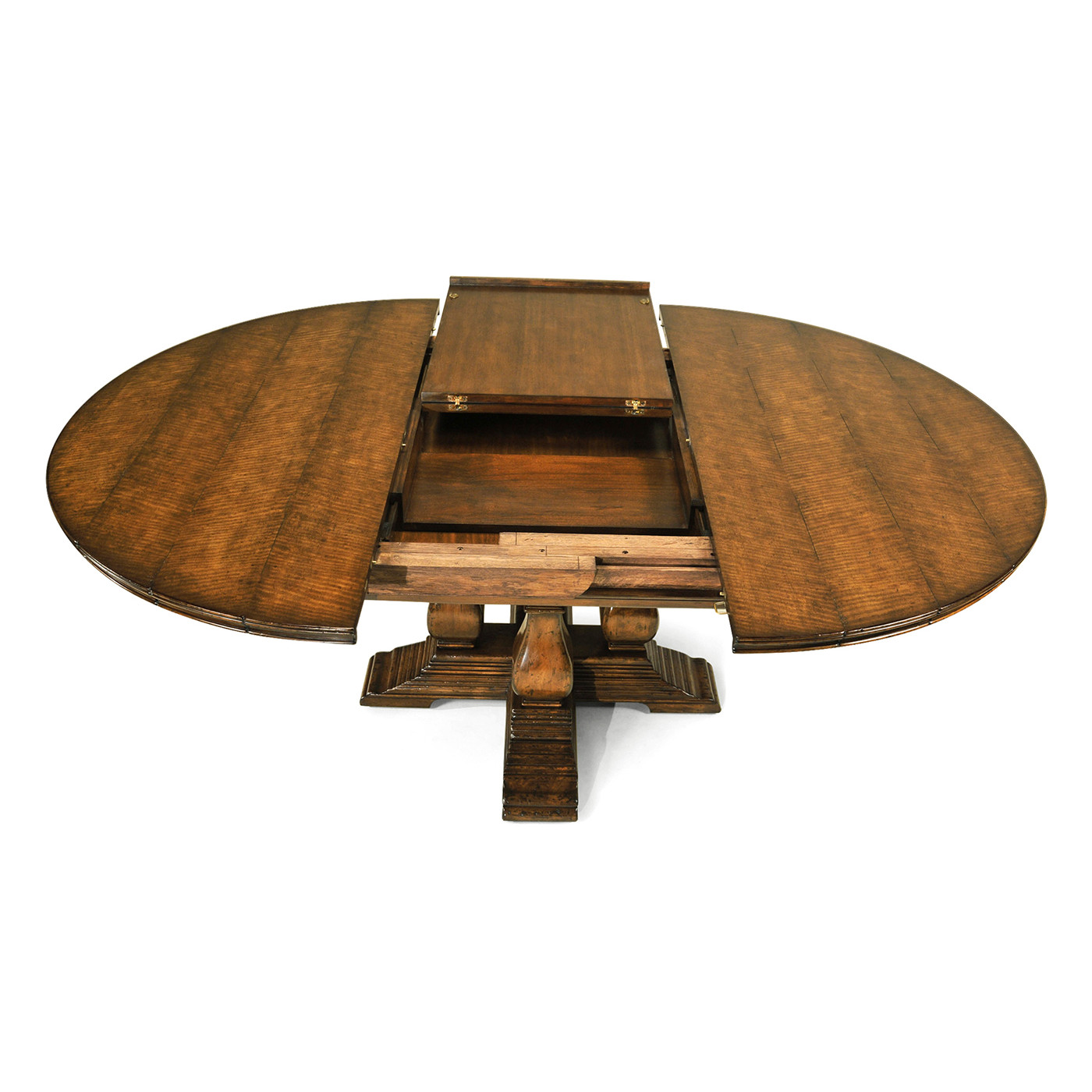 Country Walnut Round Extending Dining Table 48