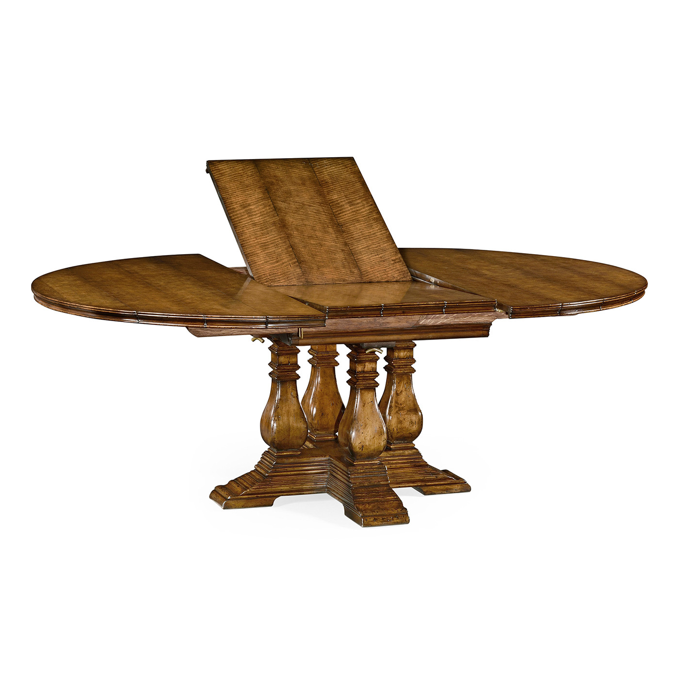 Country Walnut Round Extending Dining Table 54