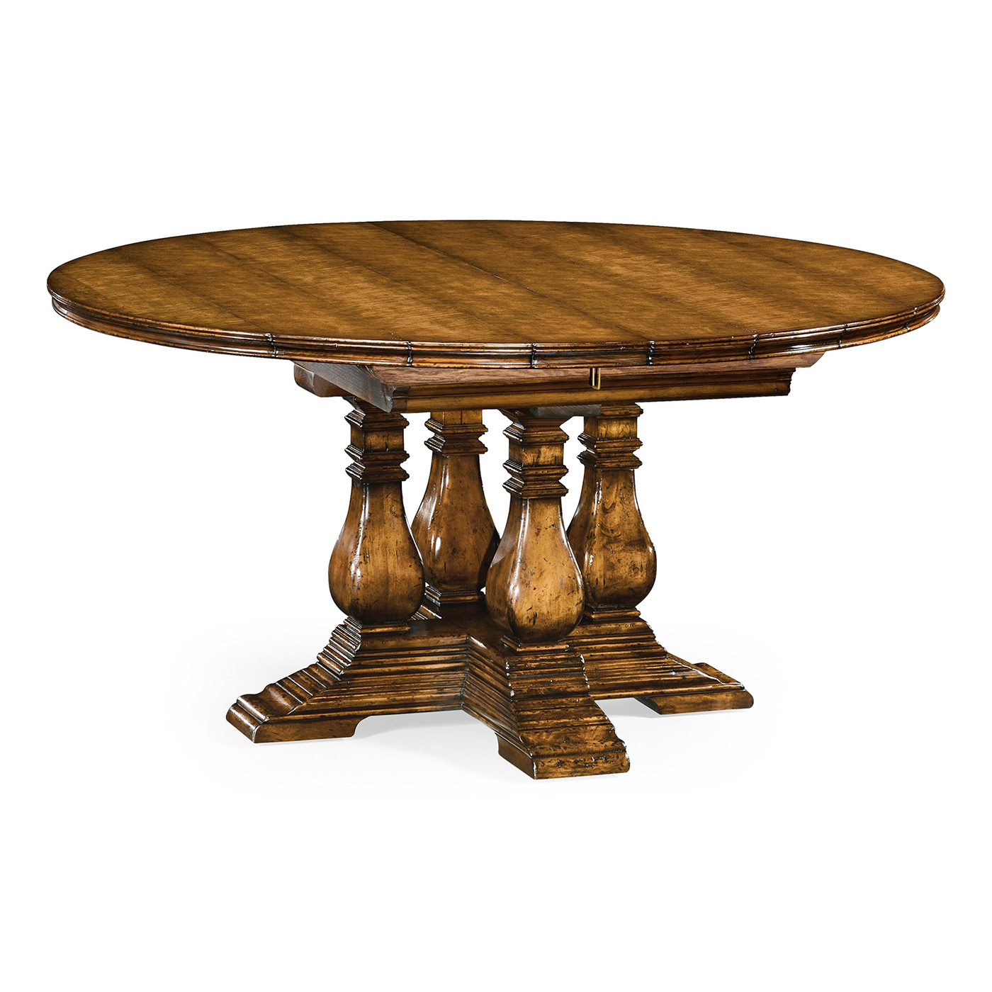 Country Walnut Round Extending Dining Table 60