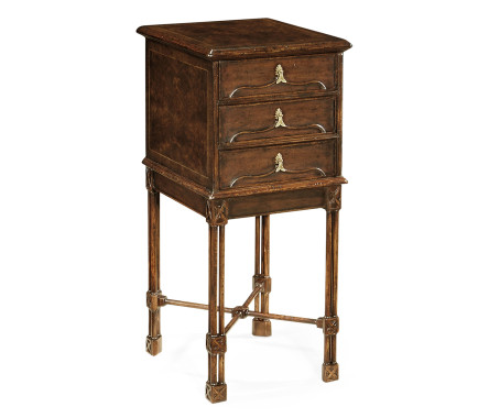 Crotch Walnut Chest on Stand