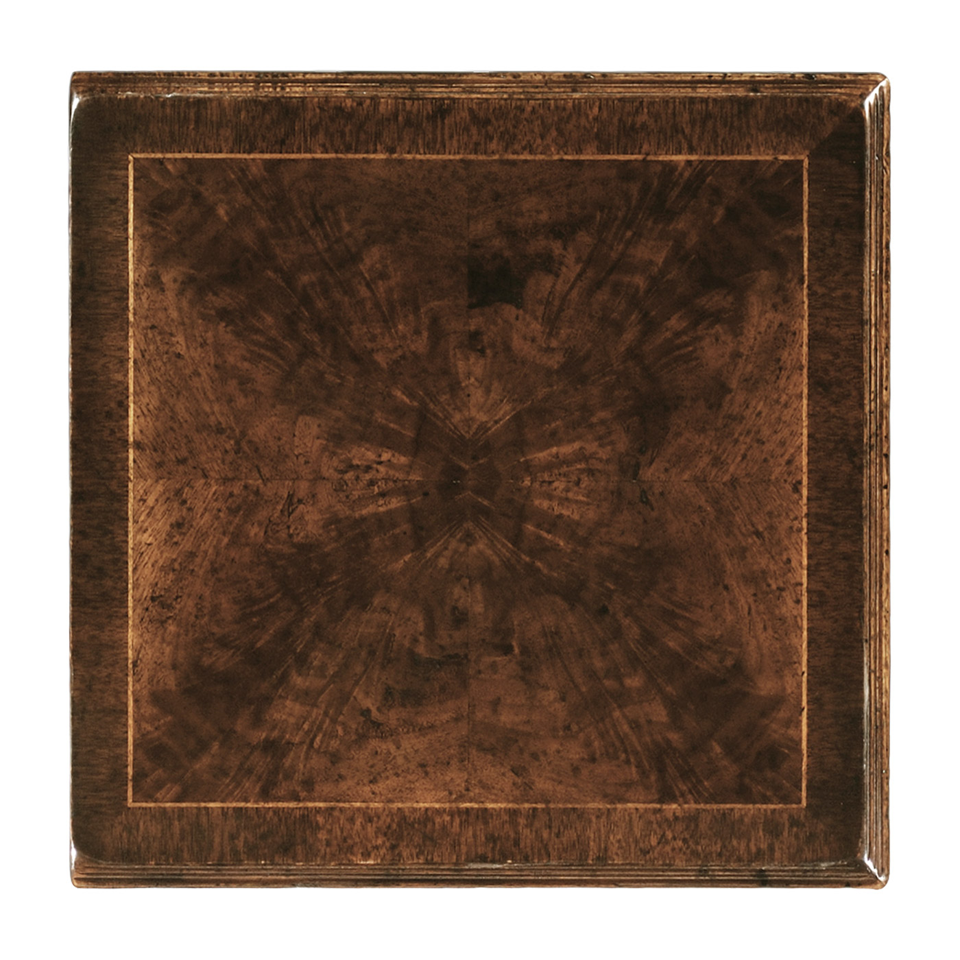 Dark crotch walnut square lamp table