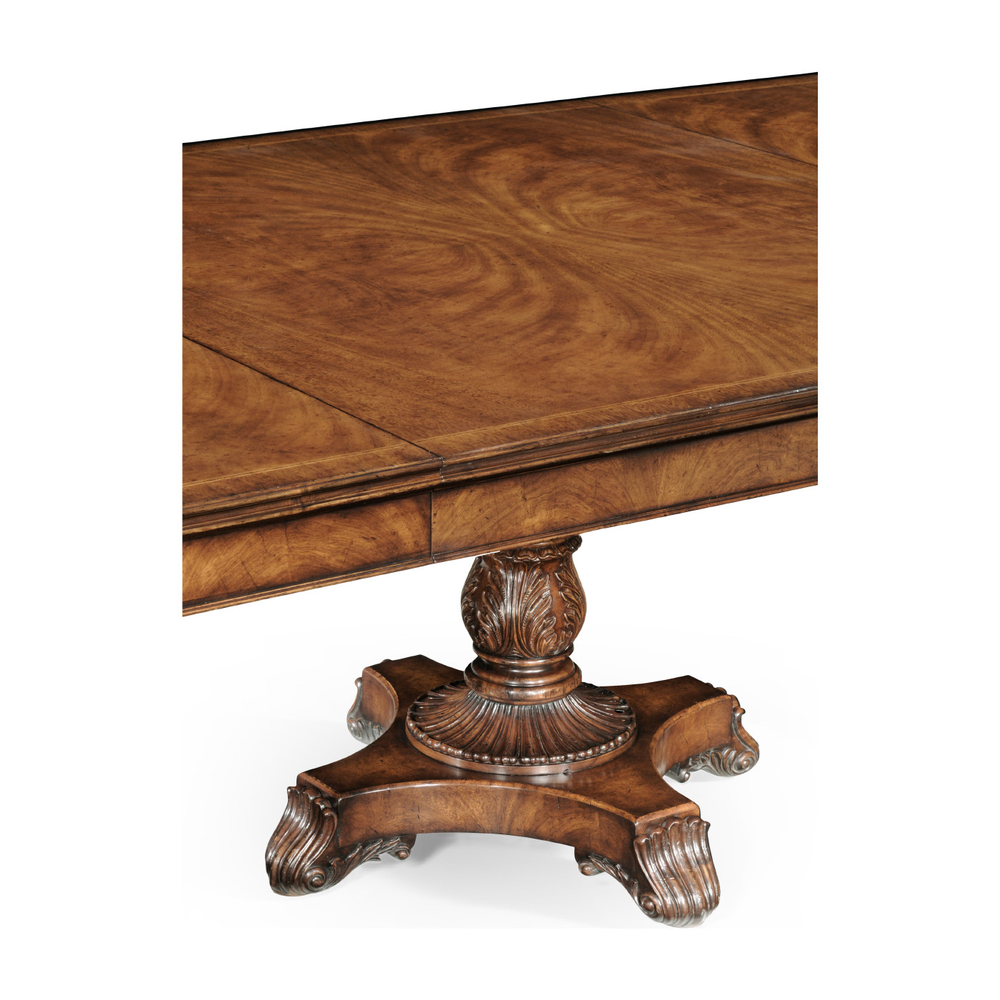 Triple Walnut Pedestal Dining Table 116