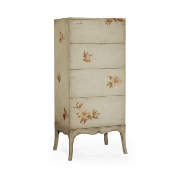 Tall floral painted chest on stand