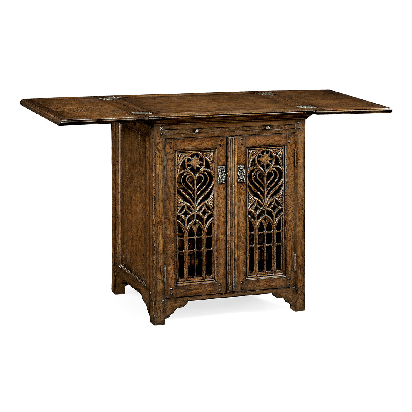 Gothic Dark Oak Wine Cabinet Small