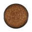 Crotch walnut round table on brass base