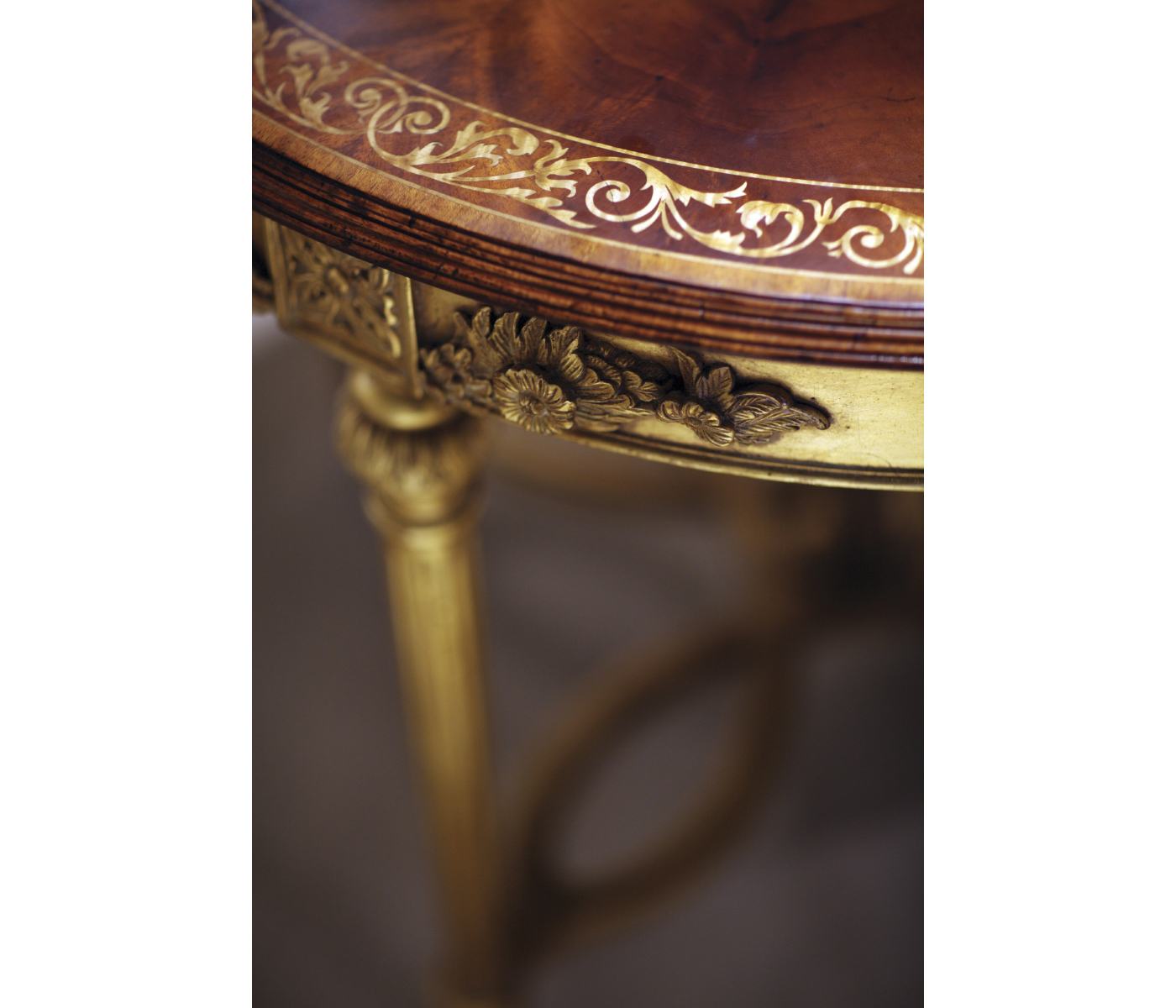 Napoleon III mahogany centre table (Gilded  base)