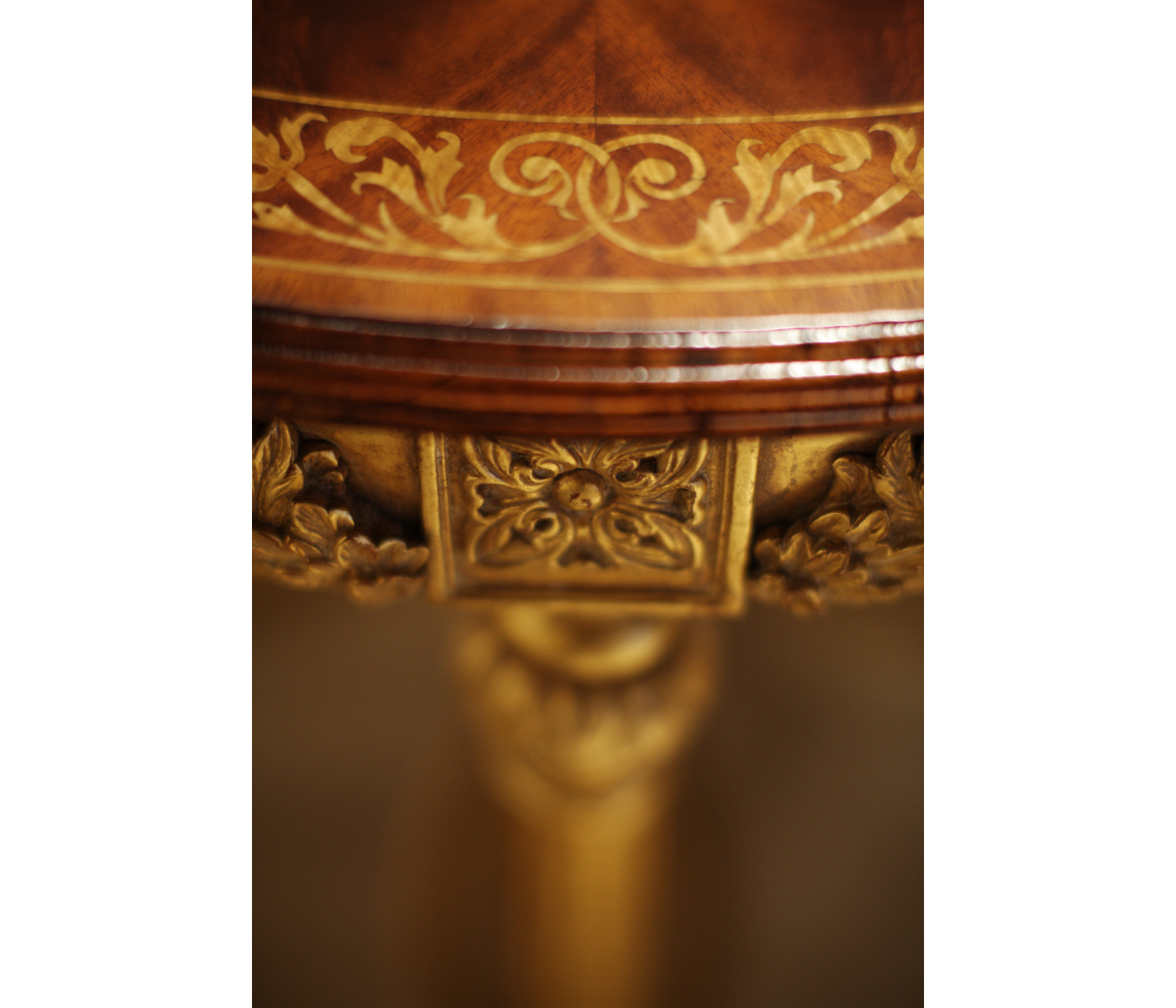 Napoleon III mahogany centre table (Gilded  base)