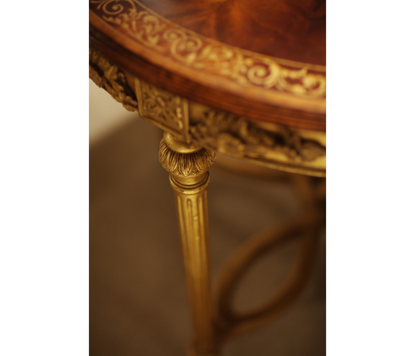 Napoleon III mahogany centre table (Gilded  base)